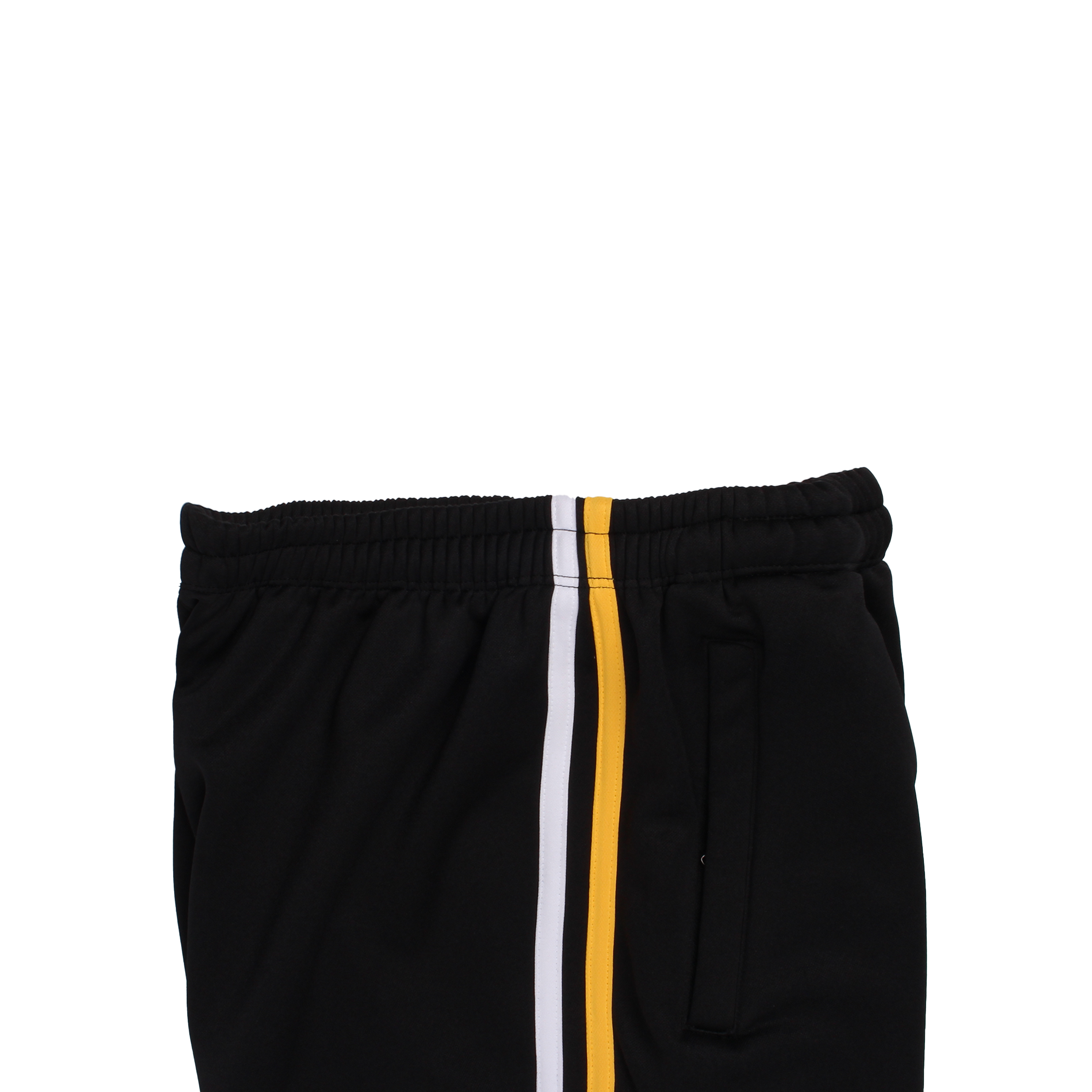 블랙 흰색노랑 2선 바지